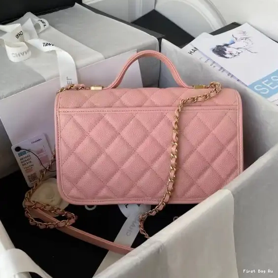 First Bag Ru WITH TOP CHANEL FLAP HANDLE BAG SMALL 0513